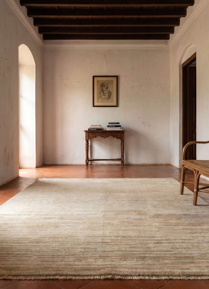 manifest beige and brown wool hand knotted Rug - Rander