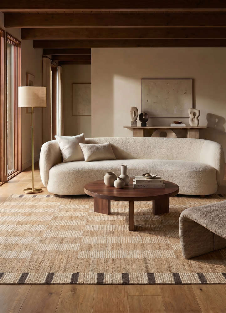 nomadic threads beige and brown jute and hemp flat weaves Rug - Rander