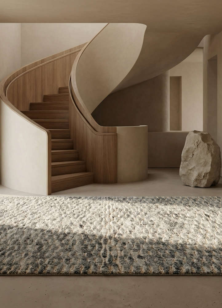 hula grey and black jute and hemp hand knotted Rug - Rander