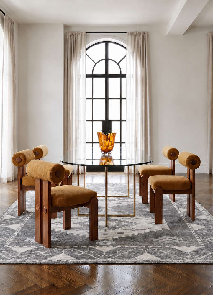savana grey and black wool hand knotted Rug - Rander