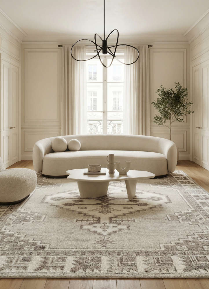 savana ivory wool hand knotted Rug - Rander