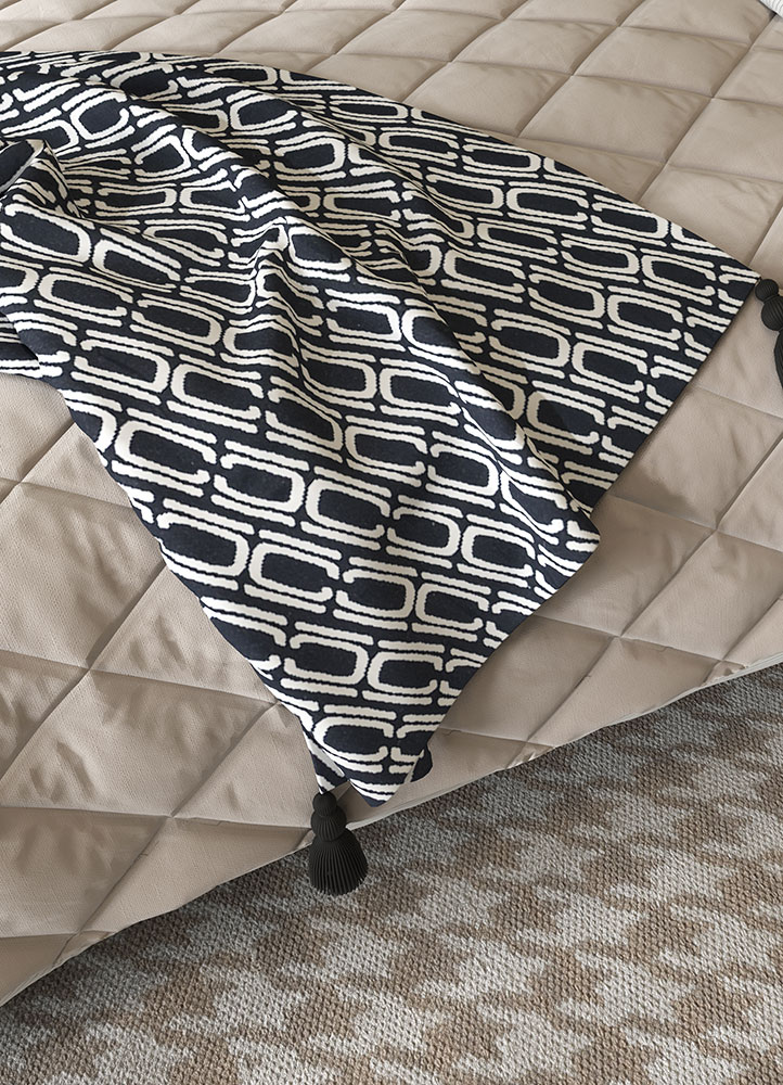bespoke sile grey and black polyester hand loom Home Textile - Rander