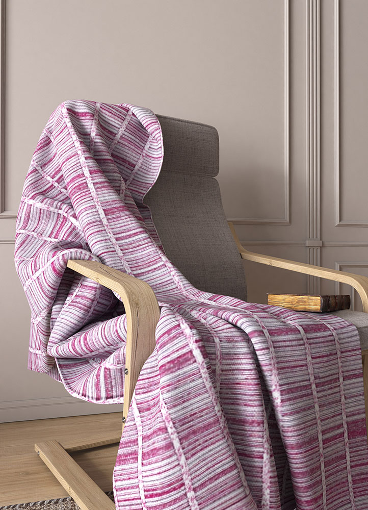 bespoke sile pink and purple polyester hand loom Home Textile - Rander