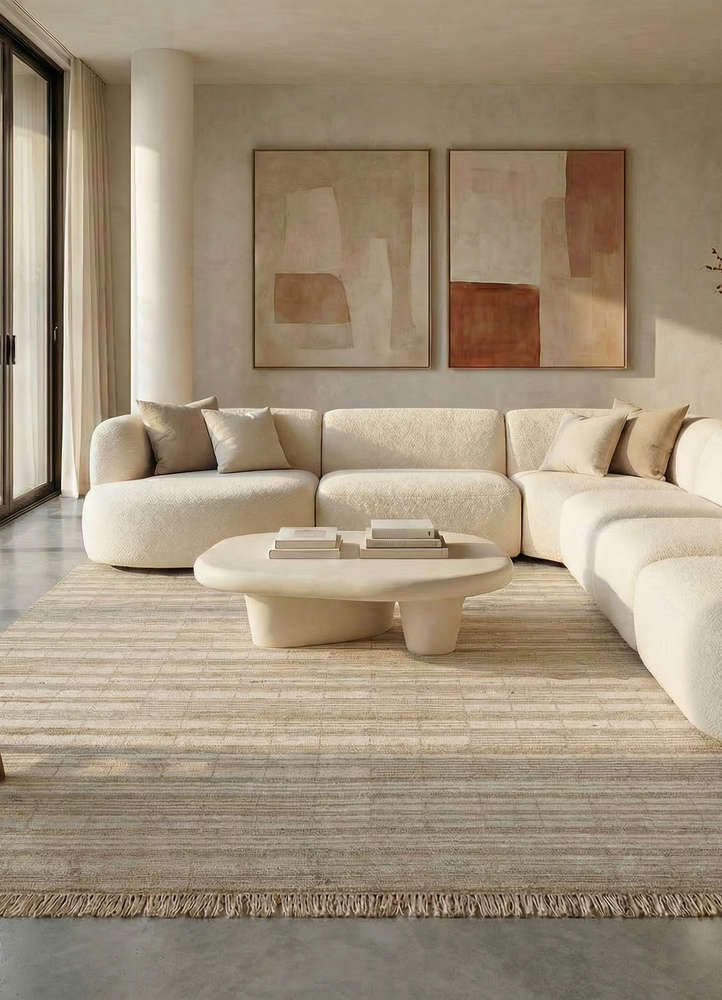 manifest ivory afghan wool hand knotted Rug - Rander