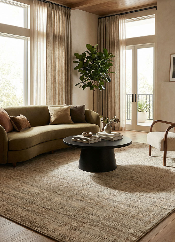 manifest beige and brown afghan wool hand knotted Rug - Rander