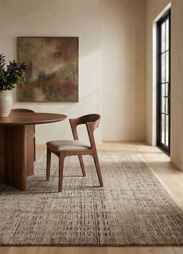 manifest beige and brown afghan wool hand knotted Rug - Rander