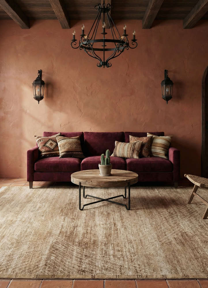 manifest beige and brown afghan wool hand knotted Rug - Rander