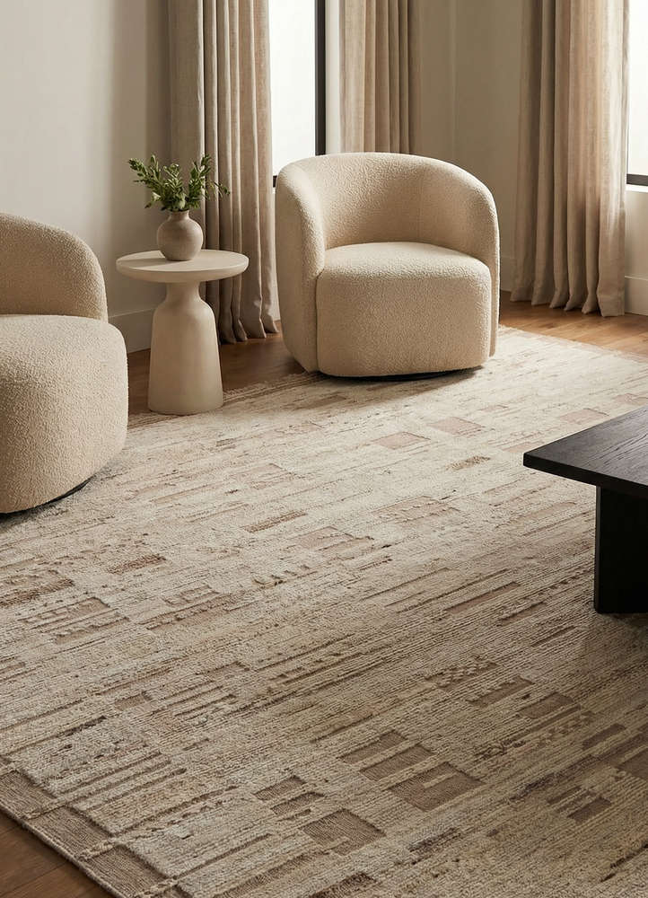 manifest ivory afghan wool hand knotted Rug - Rander