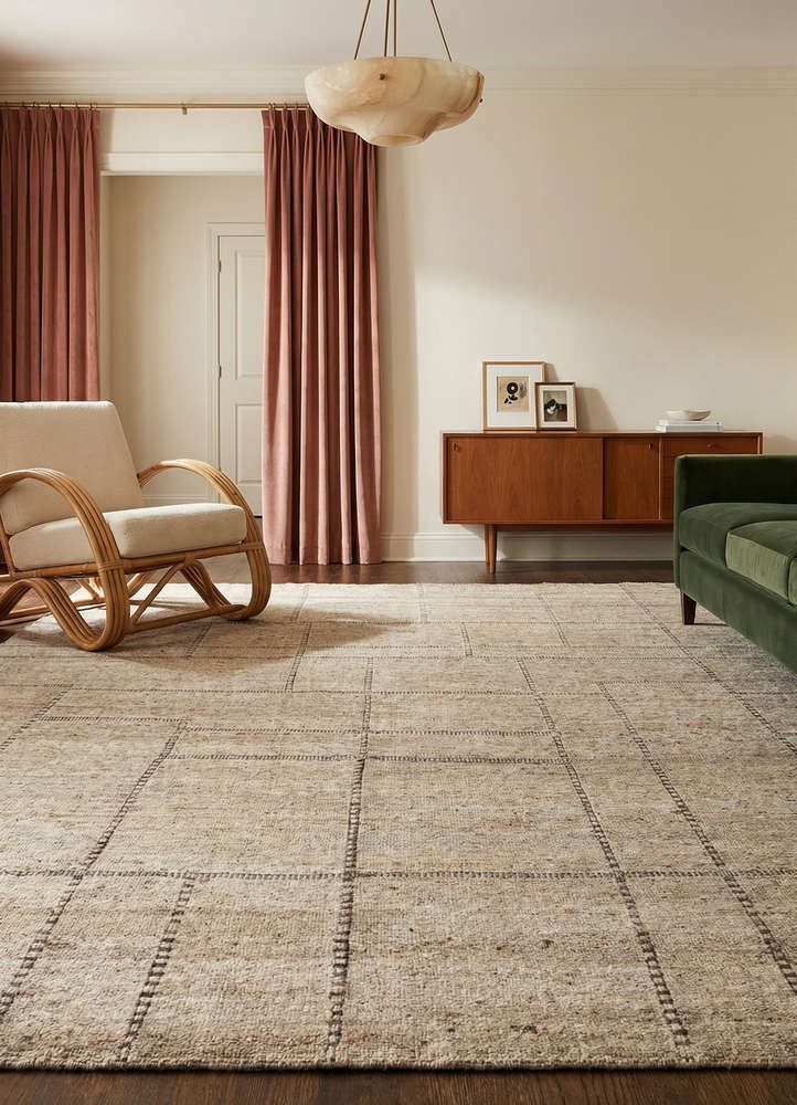 manifest beige and brown wool hand knotted Rug - Rander