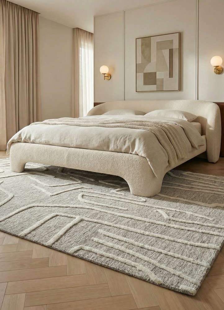 manifest blue wool hand knotted Rug - Rander