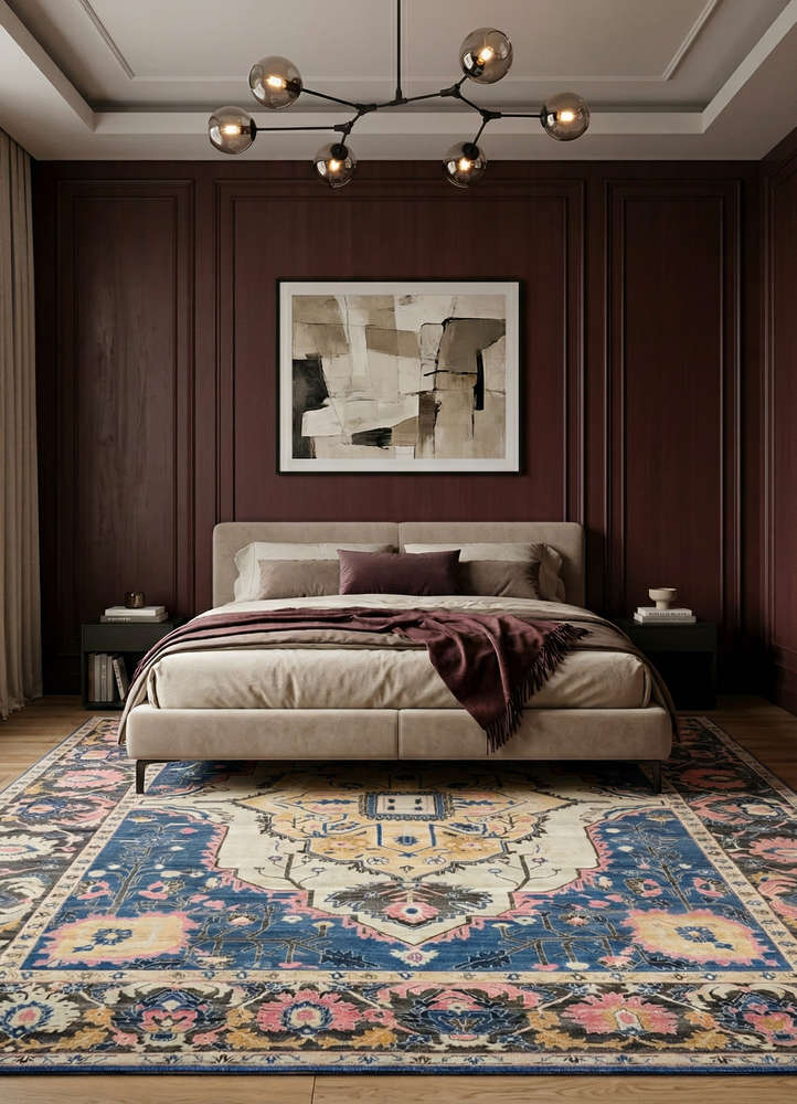 savana blue wool hand knotted Rug - Rander