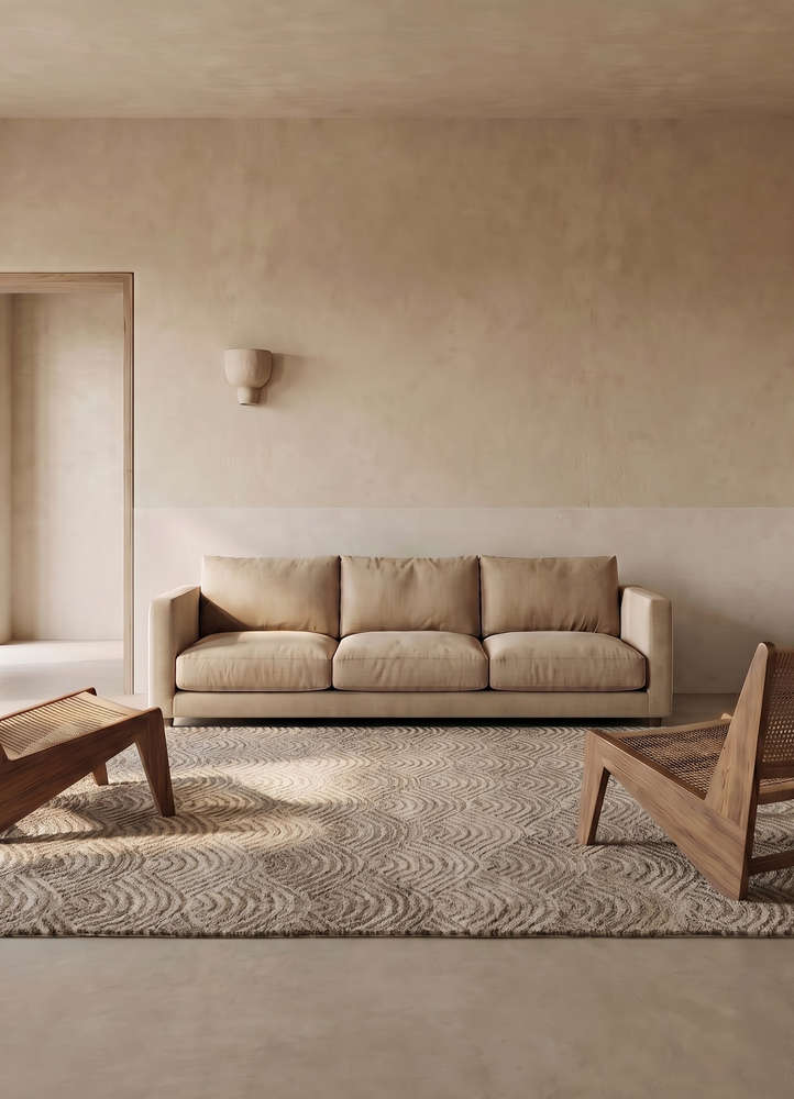 pathways beige and brown wool hand tufted Rug - Rander