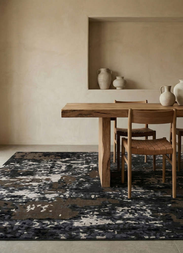 genesis blue wool and viscose hand tufted Rug - Rander