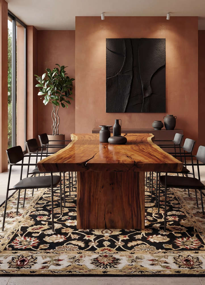 kasbah grey and black wool and viscose hand tufted Rug - Rander