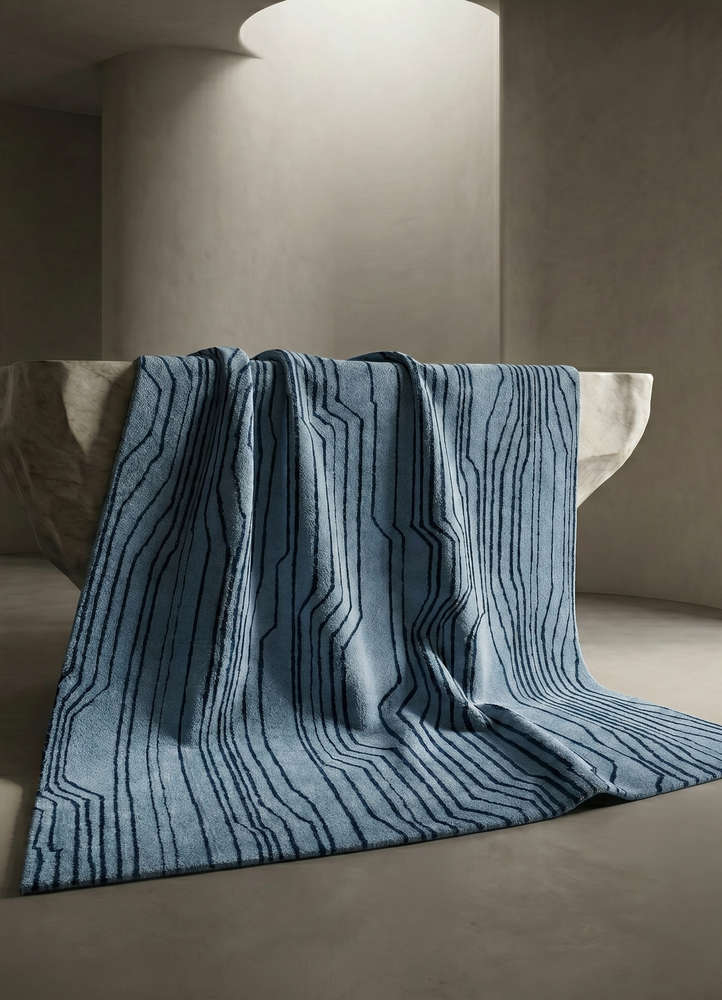 pathways blue wool hand tufted Rug - Rander