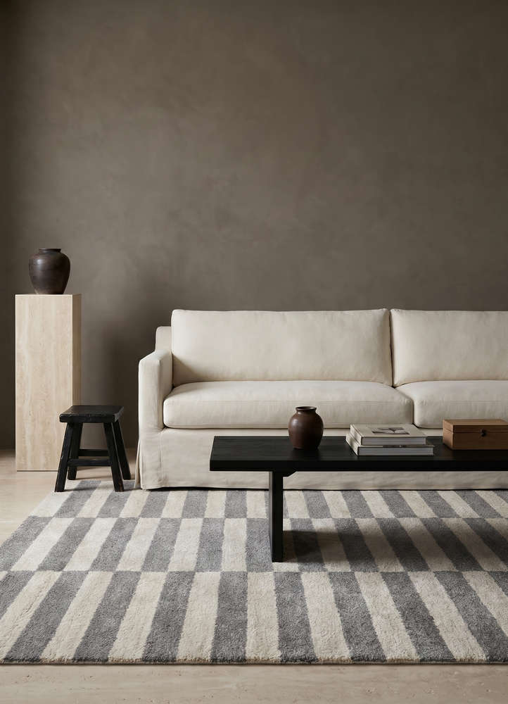 contour grey and black wool hand tufted Rug - Rander