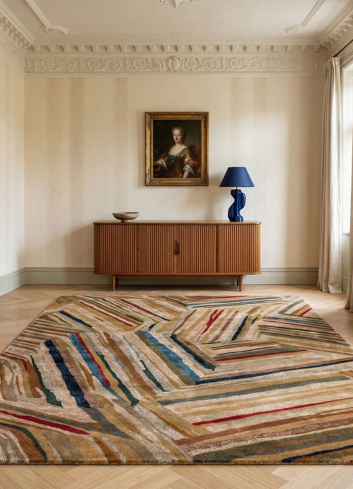 genesis gold wool and viscose hand tufted Rug - Rander