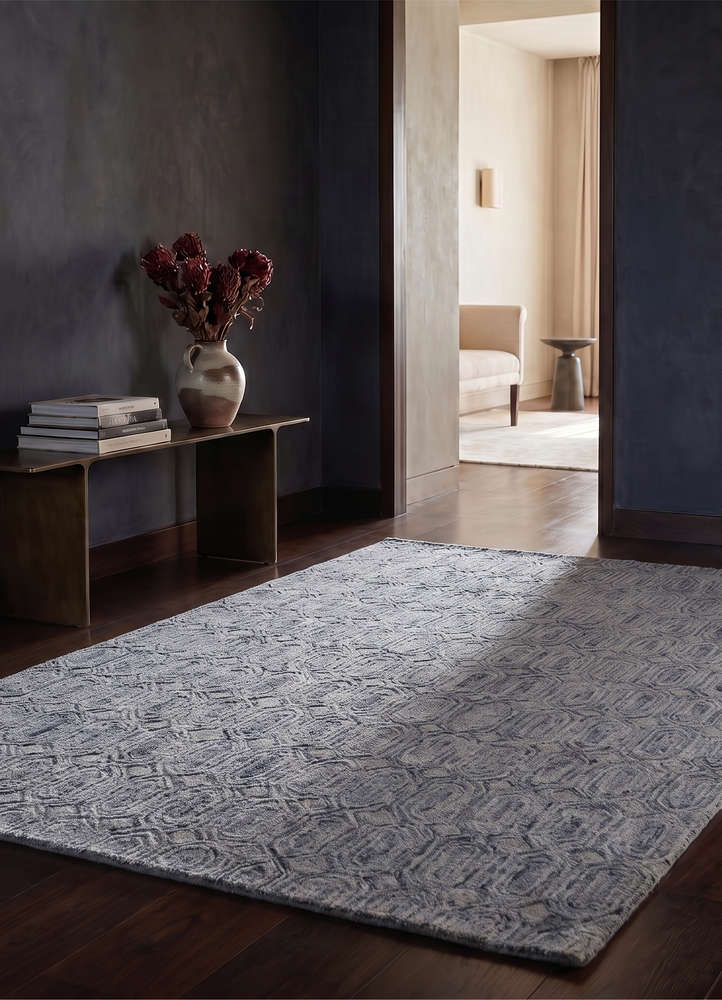 contour grey and black wool hand tufted Rug - Rander