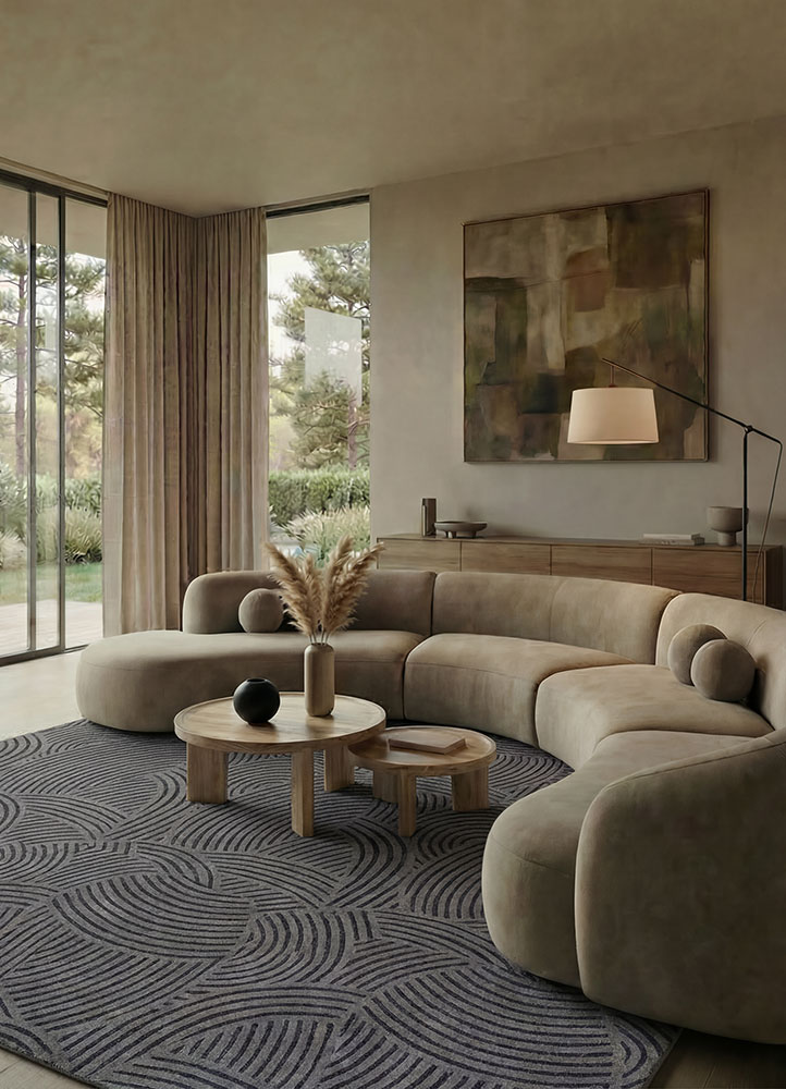 pathways grey and black wool and viscose hand tufted Rug - Rander