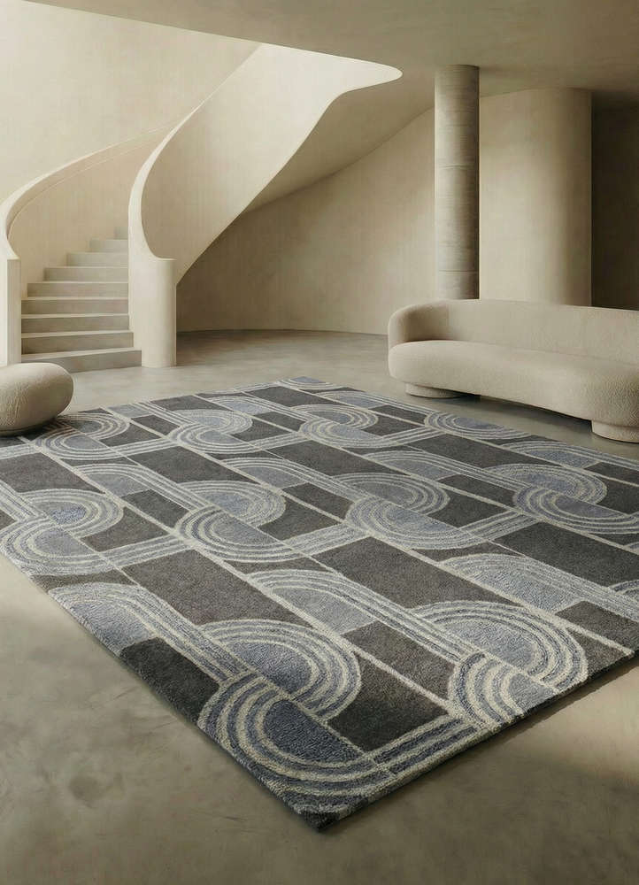 pathways ivory wool and viscose hand tufted Rug - Rander