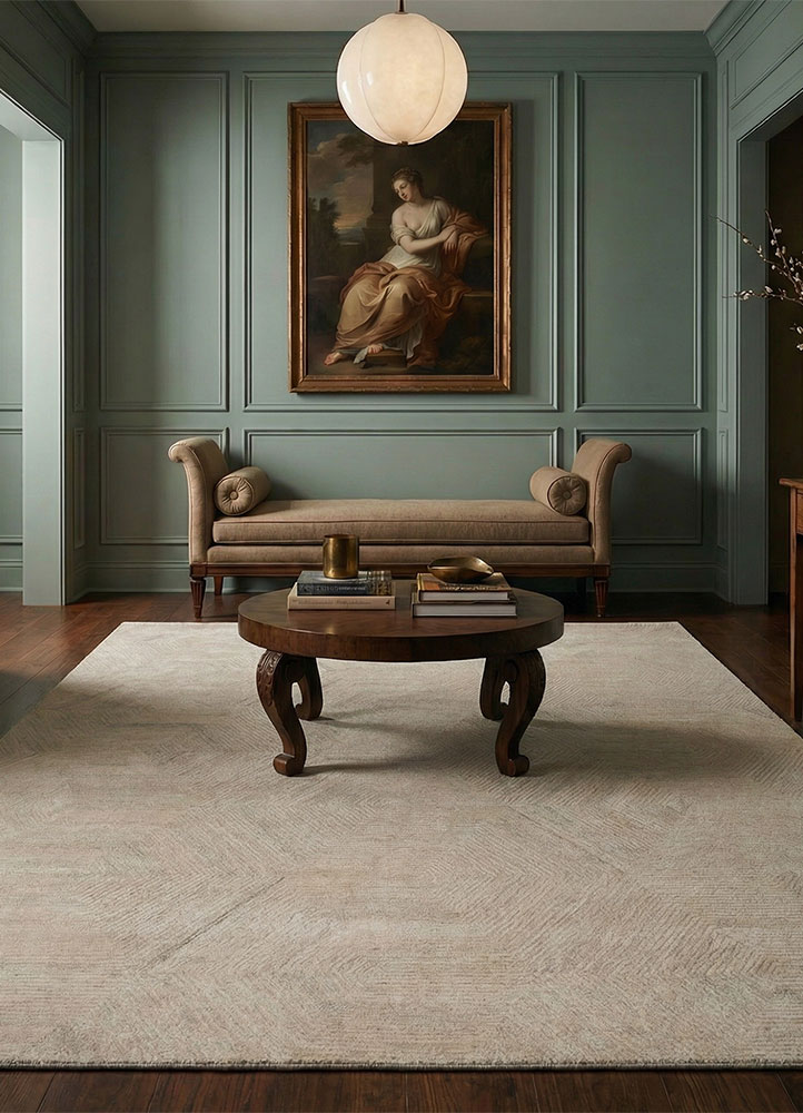 pathways ivory wool and viscose hand tufted Rug - Rander