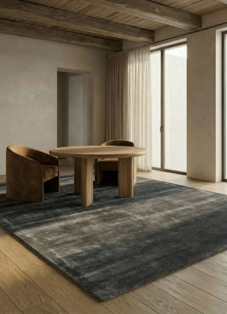 cera blue viscose hand tufted Rug - Rander