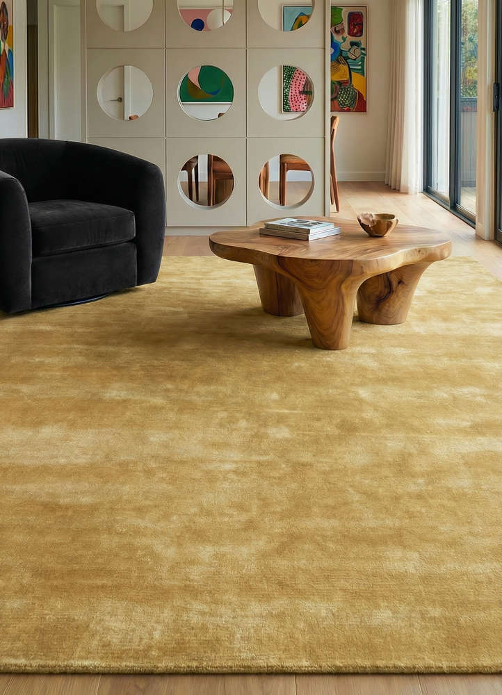 cera red and orange viscose hand tufted Rug - Rander