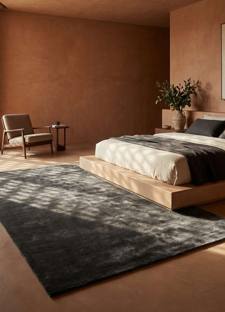 cera blue viscose hand tufted Rug - Rander