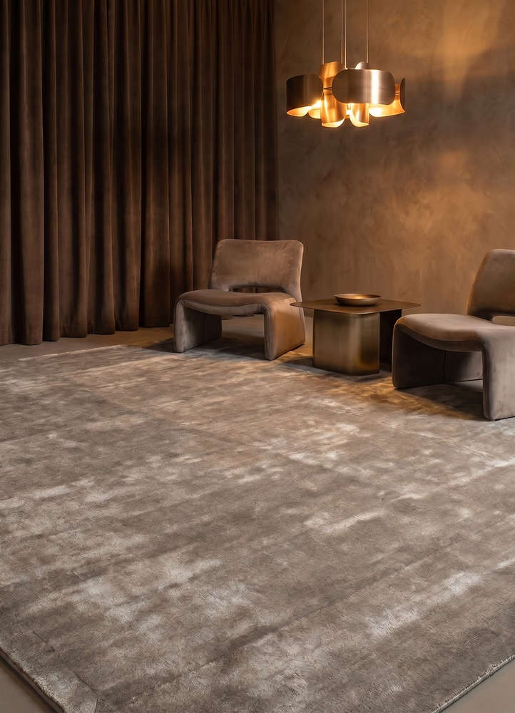 cera grey and black viscose hand tufted Rug - Rander