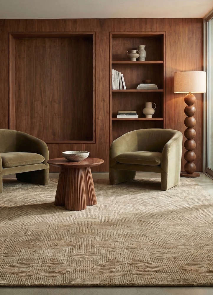 cera green viscose hand tufted Rug - Rander