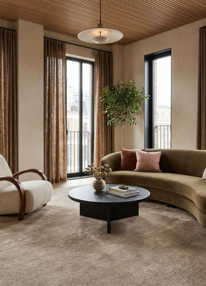 cera beige and brown wool and viscose hand tufted Rug - Rander