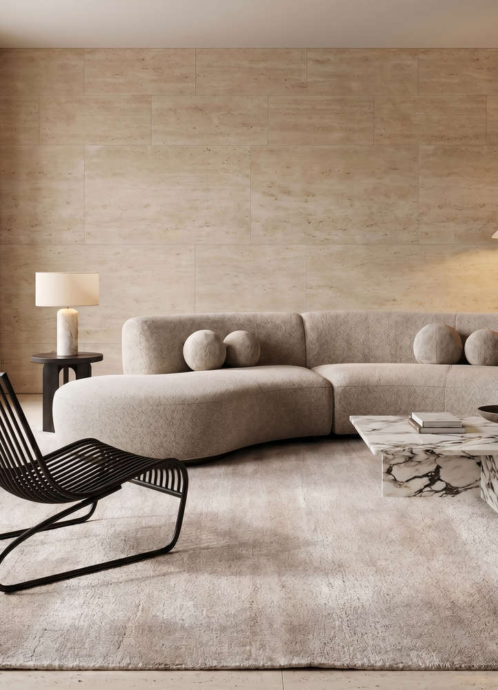cera grey and black bamboo silk  Rug - Rander