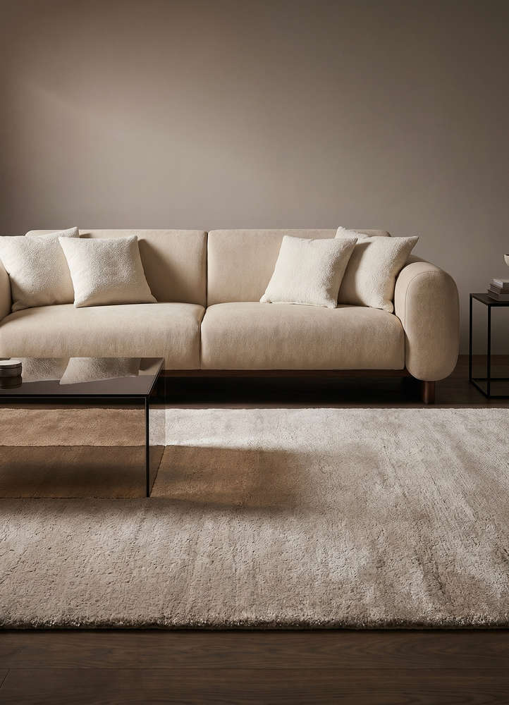 cera grey and black bamboo silk  Rug - Rander