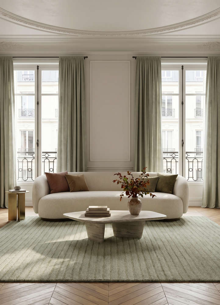 cera blue wool and viscose hand tufted Rug - Rander