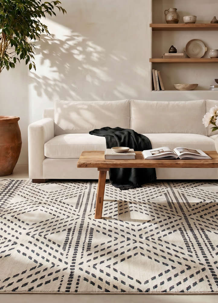contour ivory wool hand tufted Rug - Rander