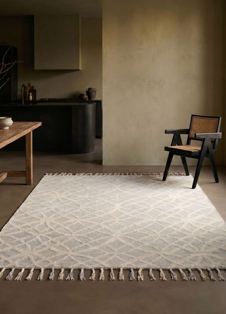 contour grey and black wool hand tufted Rug - Rander