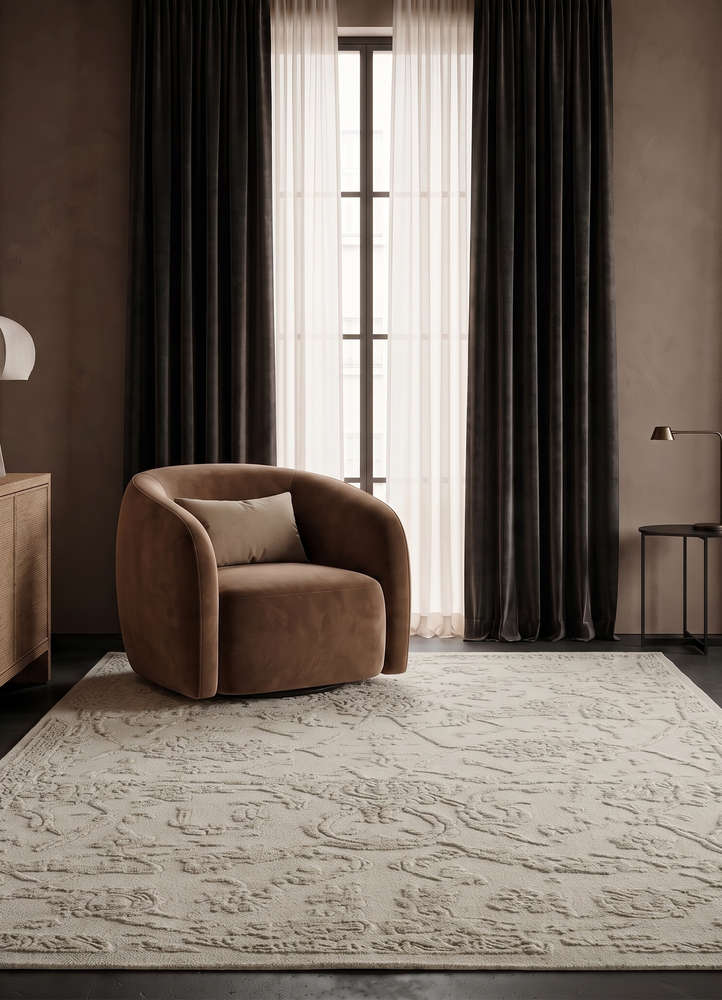manifest ivory wool hand knotted Rug - Rander