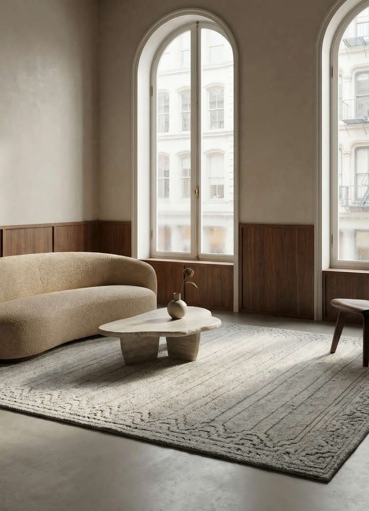 manifest ivory wool hand knotted Rug - Rander
