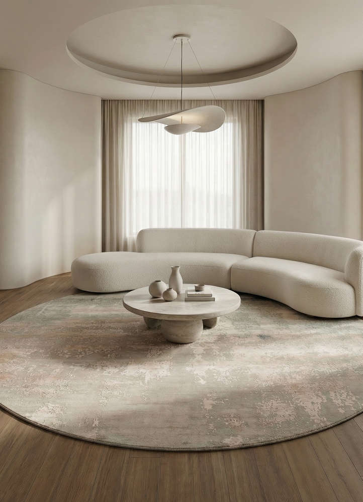 chaos theory by kavi grey and black wool and bamboo silk hand knotted Rug - Rander