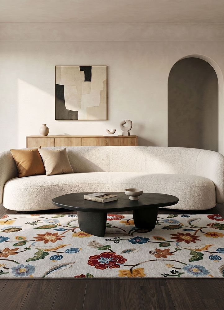 hacienda ivory wool and viscose  Rug - Rander