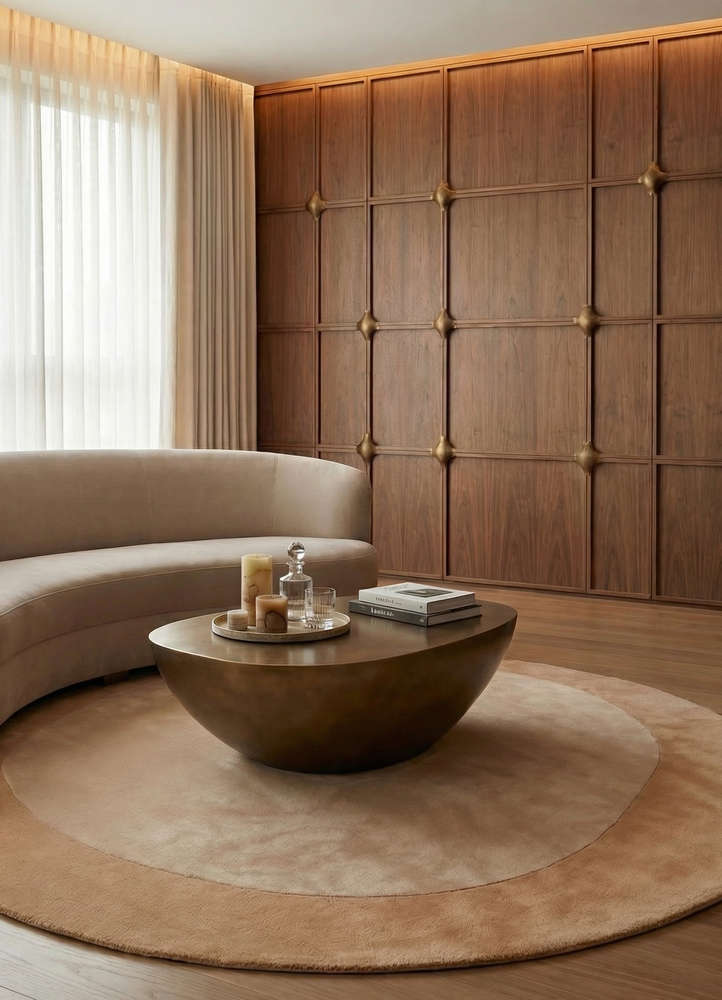 cera gold wool and viscose hand tufted Rug - Rander