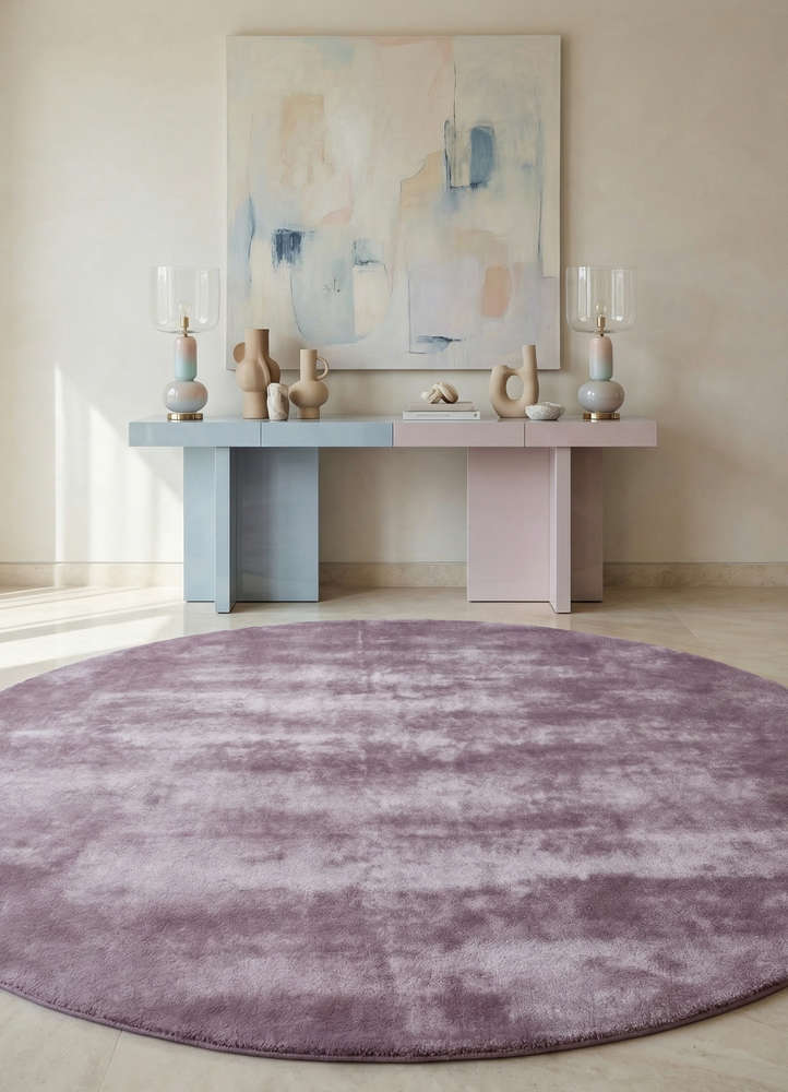 cera pink and purple viscose hand tufted Rug - Rander