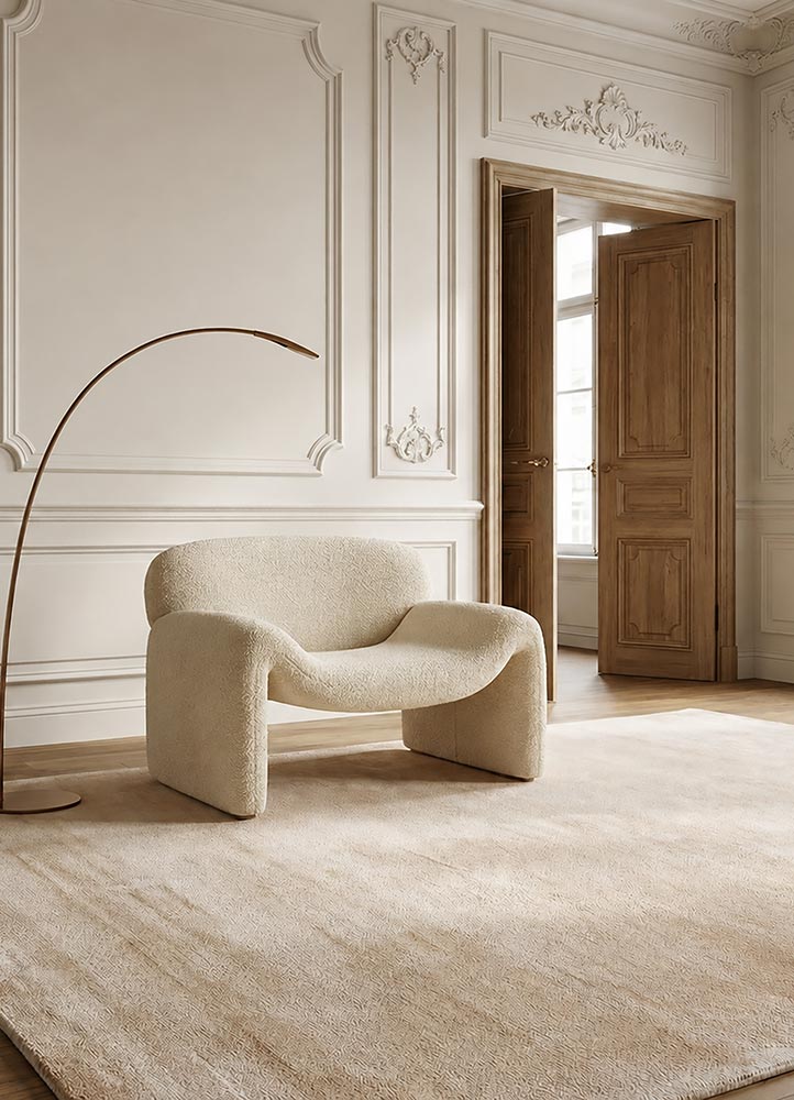 cera ivory viscose hand tufted Rug - Rander
