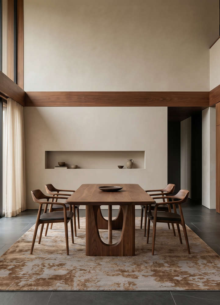 project error by kavi grey and black wool and bamboo silk hand knotted Rug - Rander