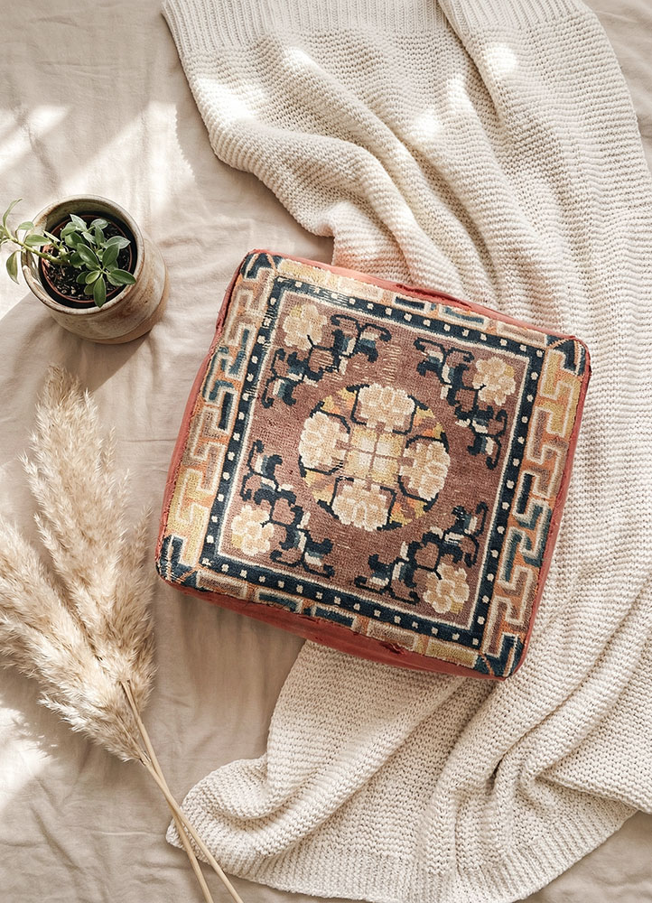 aalam beige and brown wool cushion cover Home Textile - Rander
