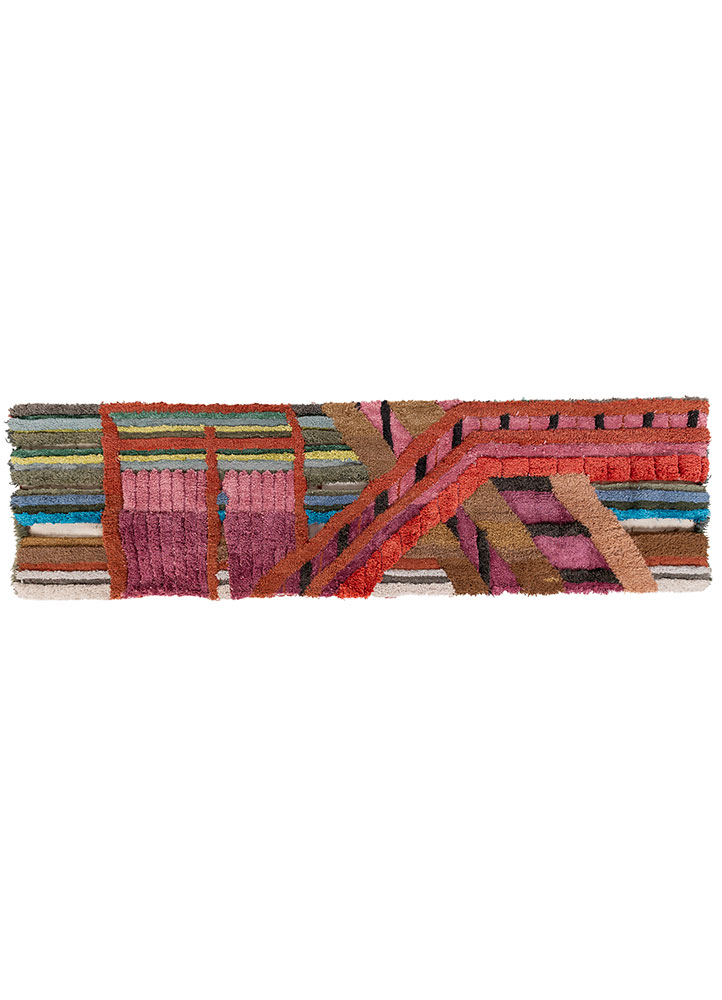 exposed spine pink and purple wool and bamboo silk hand knotted WALL ART & TAPESTRY - OtherShot1
