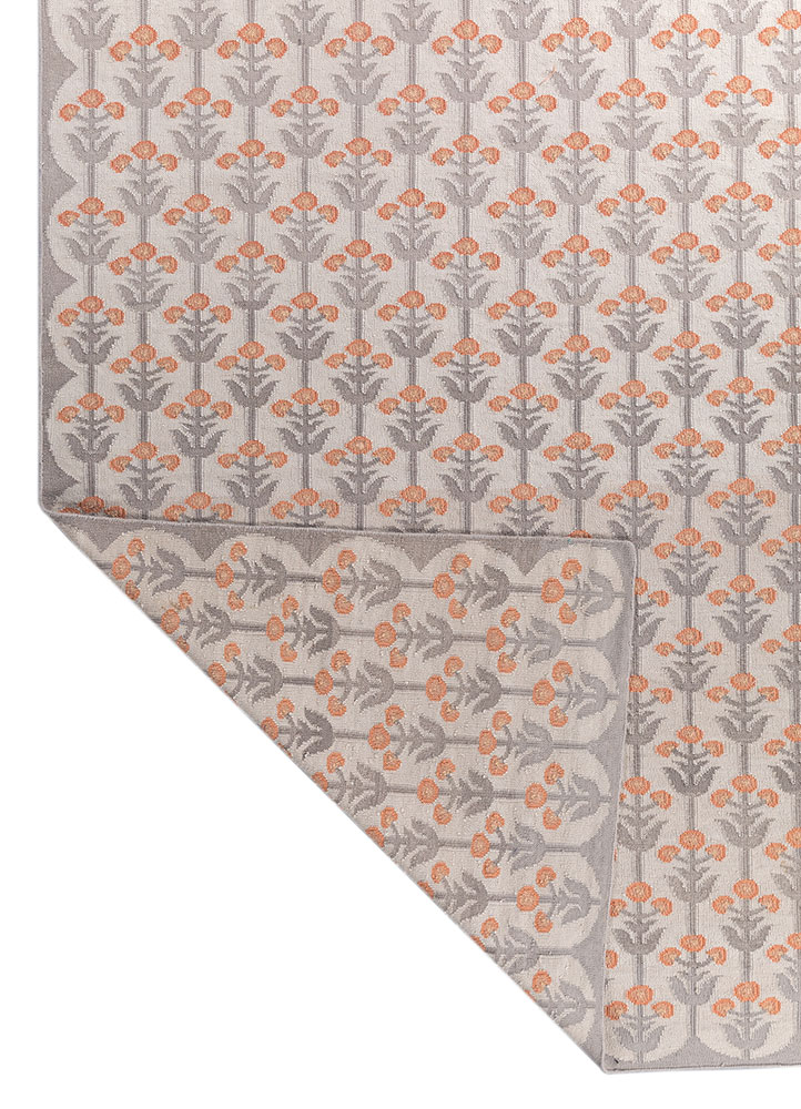 alhambra blue wool flat weaves Rug - Perspective