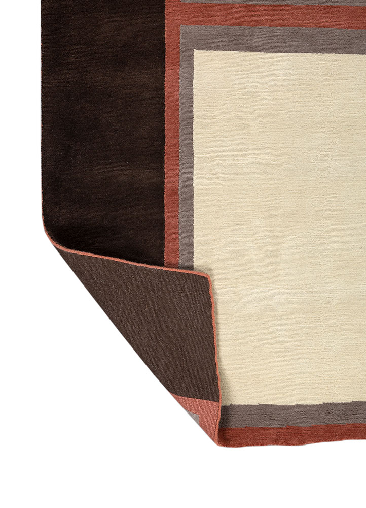 box red and orange wool hand knotted Rug - Perspective