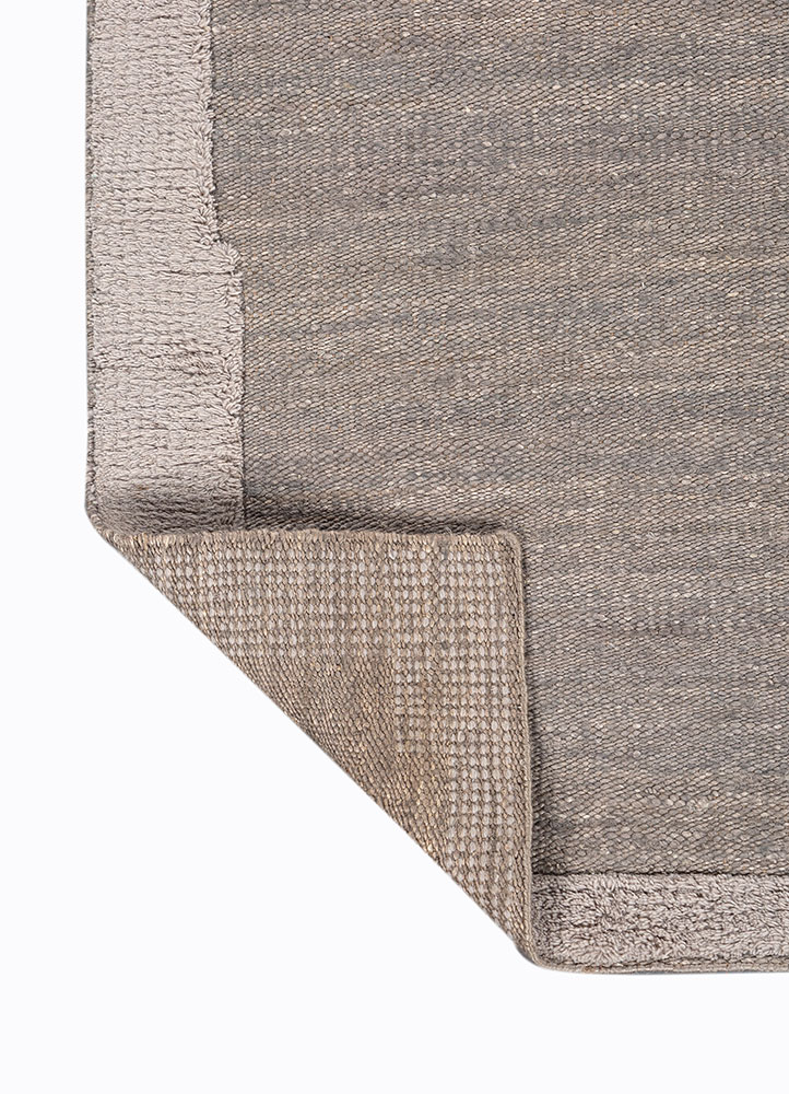 abrash grey and black wool flat weaves Rug - Perspective