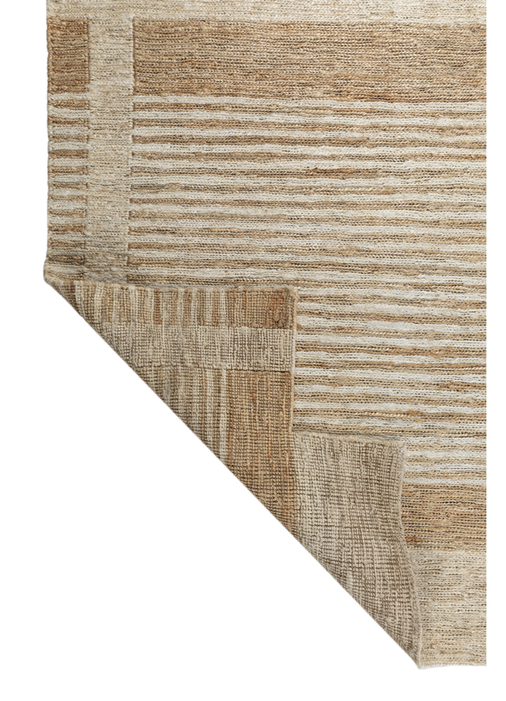 hula beige and brown jute and hemp hand knotted Rug - Perspective